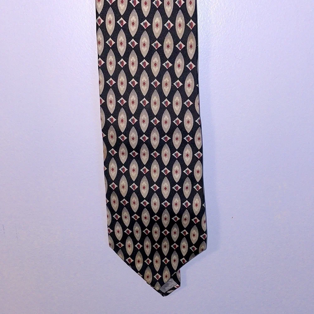 Christian Dior Monsieur Geometric Design Silk Necktie